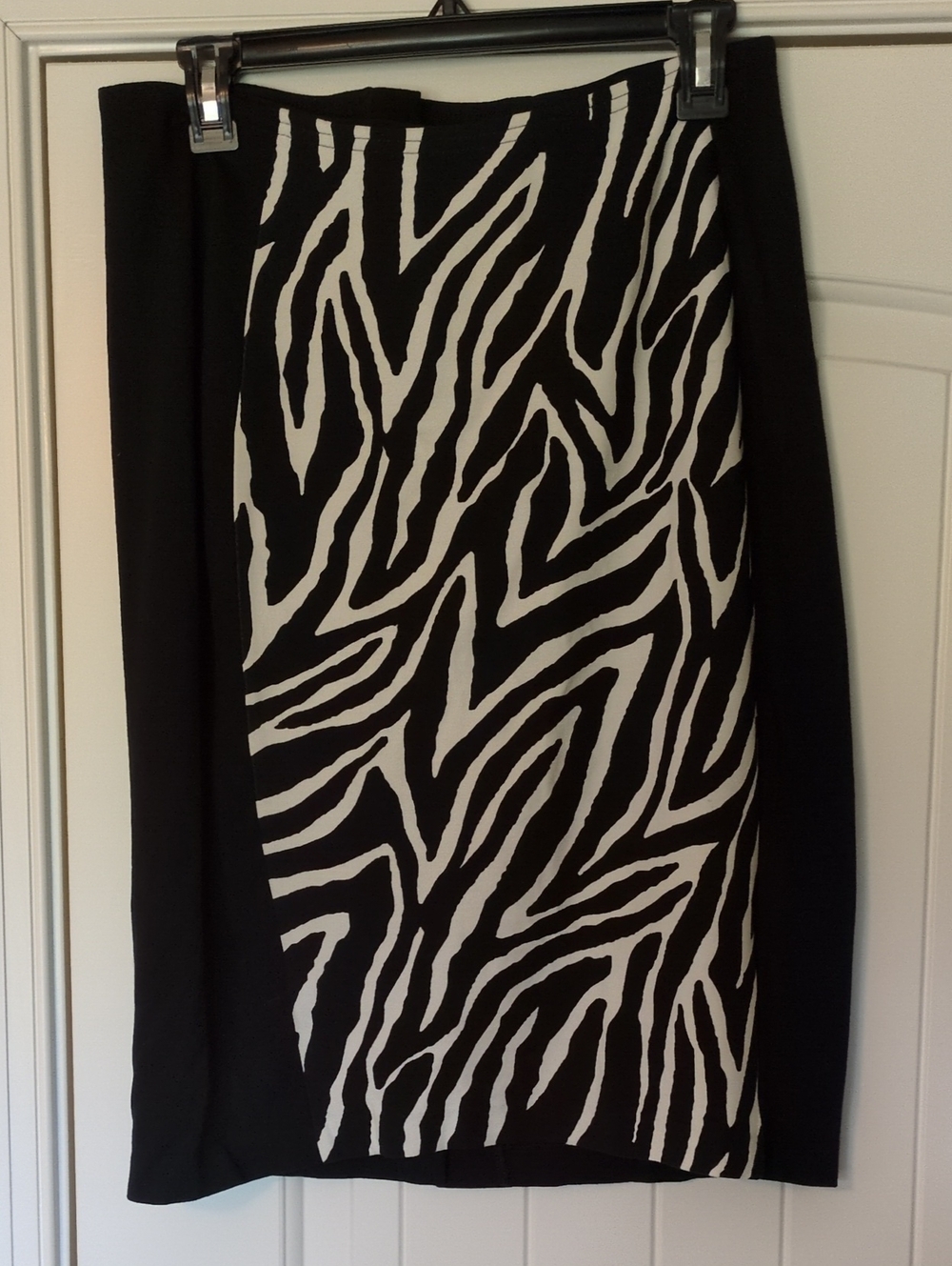 Chico's Black and White Zebra-Print Pencil Skirt